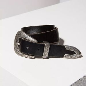 Black Western Leather Belt Urban Outfitters SMALL